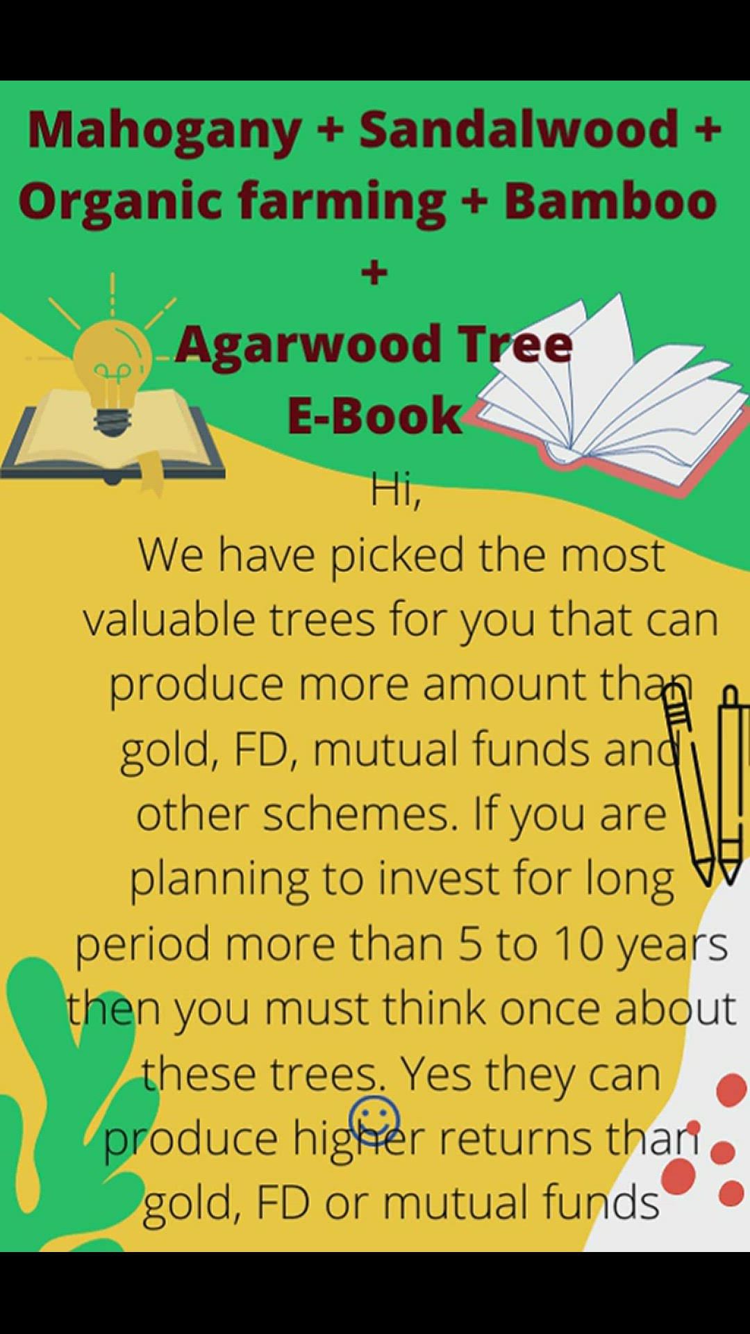 'Video thumbnail for 5 in 1 E book (Buy from top menu bar) - Mahogany + Agartree + Sandalwood + Organic farming + Bamboo'