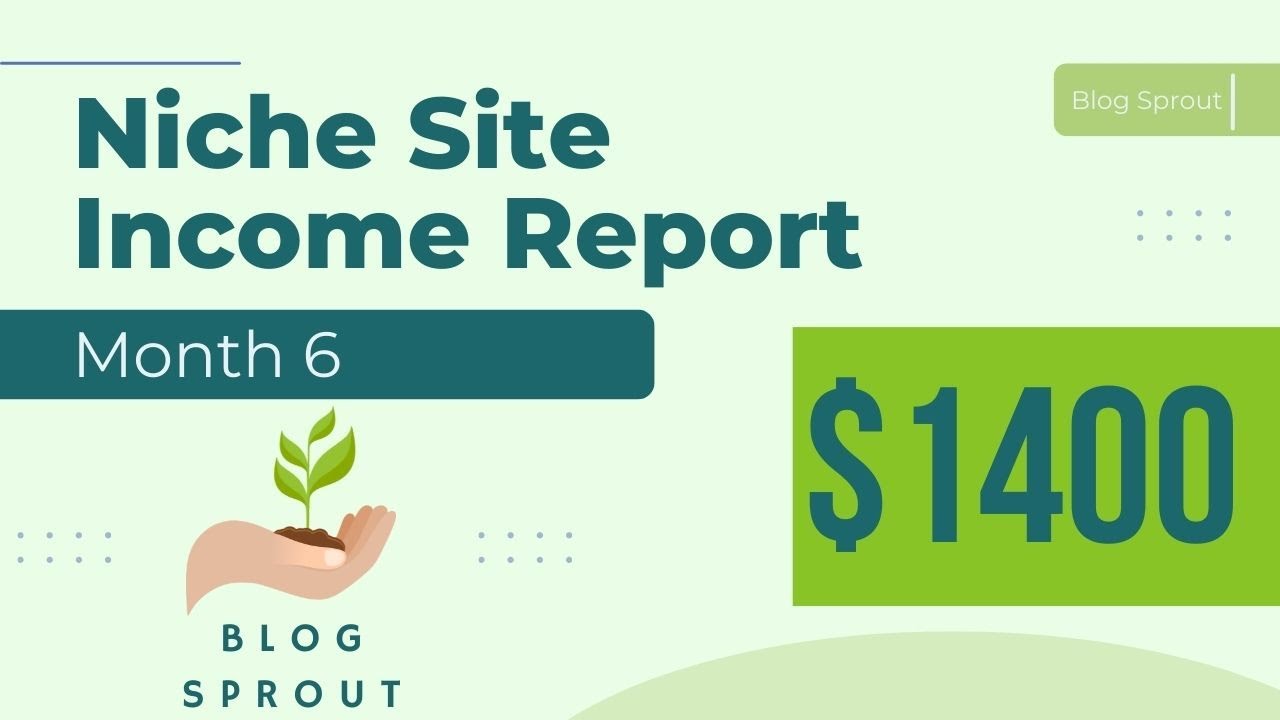 'Video thumbnail for Niche Website Case Study Income Report for Blogging - Month 6 with 60,000 pageviews and $1400'