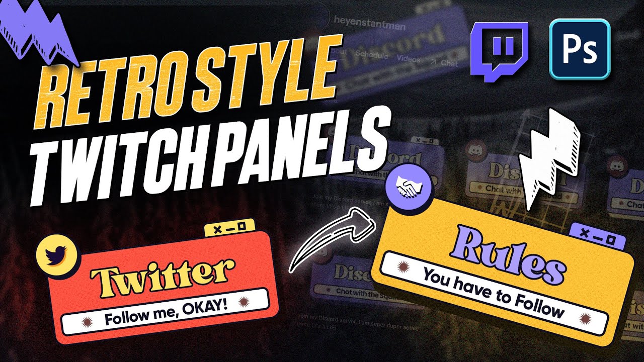 'Video thumbnail for Make Modern RETRO Twitch Panels in 09 Minutes - Photoshop Tutorial'