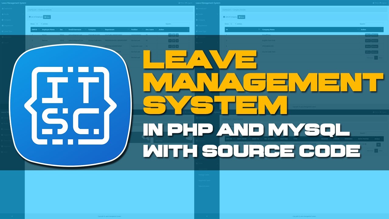 [ COMPLETE ] LEAVE MANAGEMENT SYSTEM IN PHP AND MYSQL FULL TUTORIAL ...