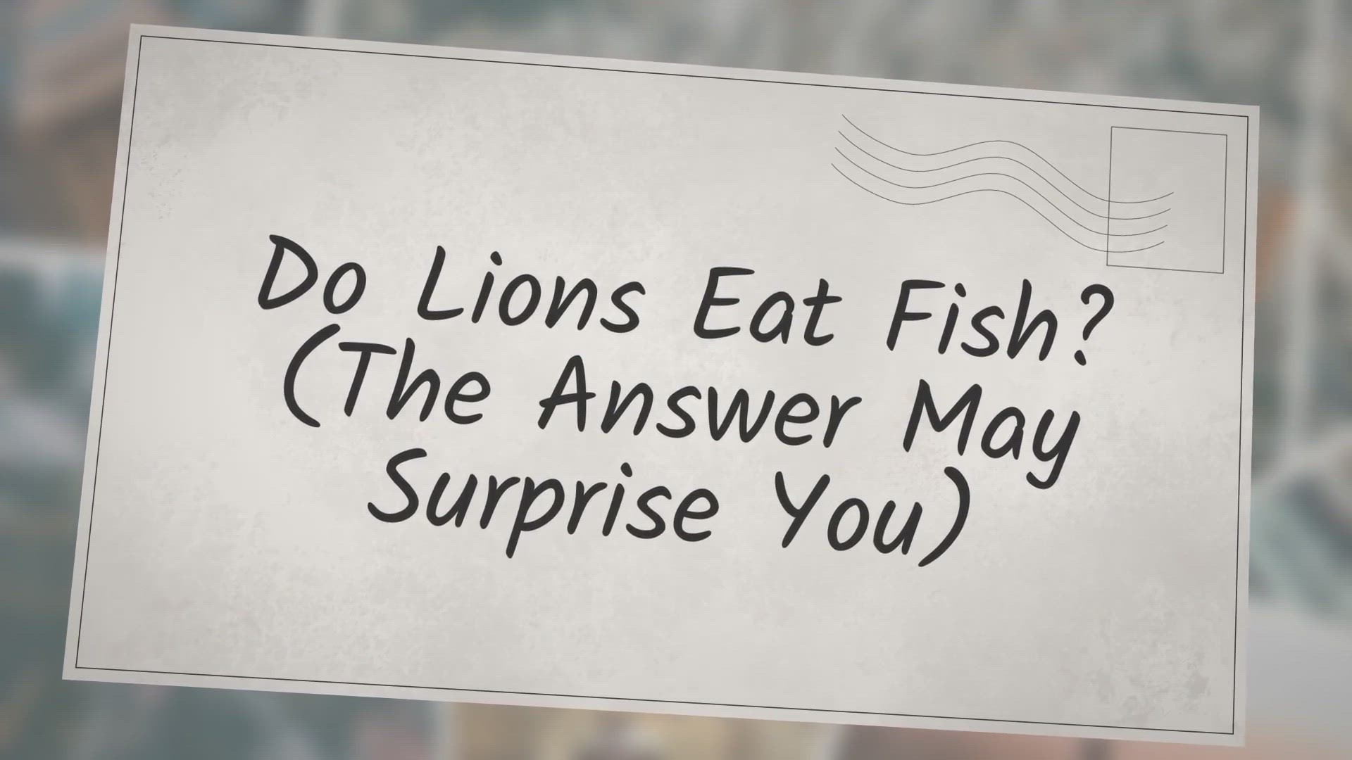 'Video thumbnail for Do Lions Eat Fish? (The Answer May Surprise You)'