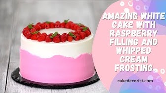 'Video thumbnail for Amazing White Cake With Raspberry Filling And Whipped Cream Frosting'