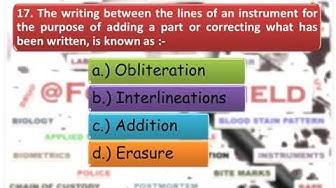 'Miniatura de video para Learn Very Easy & Most asked MCQs on Questioned Document for your College Test, net/jrf Exams, etc.'