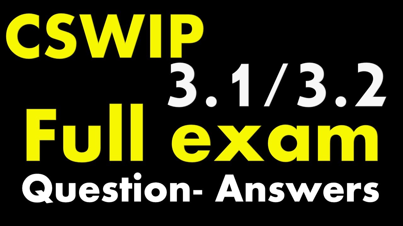 'Video thumbnail for CSWIP 3.1 & CSWIP 3.2 Full Technology part Exam Questions Answers'