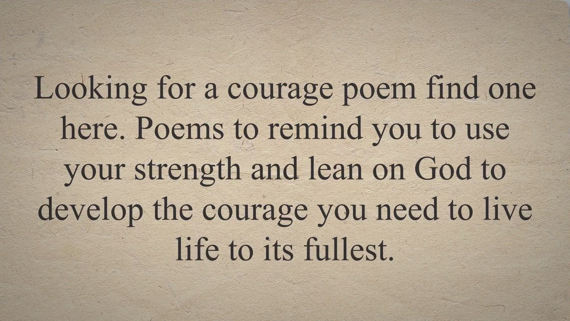 poems of strength and courage