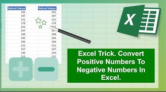 'Video thumbnail for Excel Tip.  How To Convert Positive To Negative Numbers'