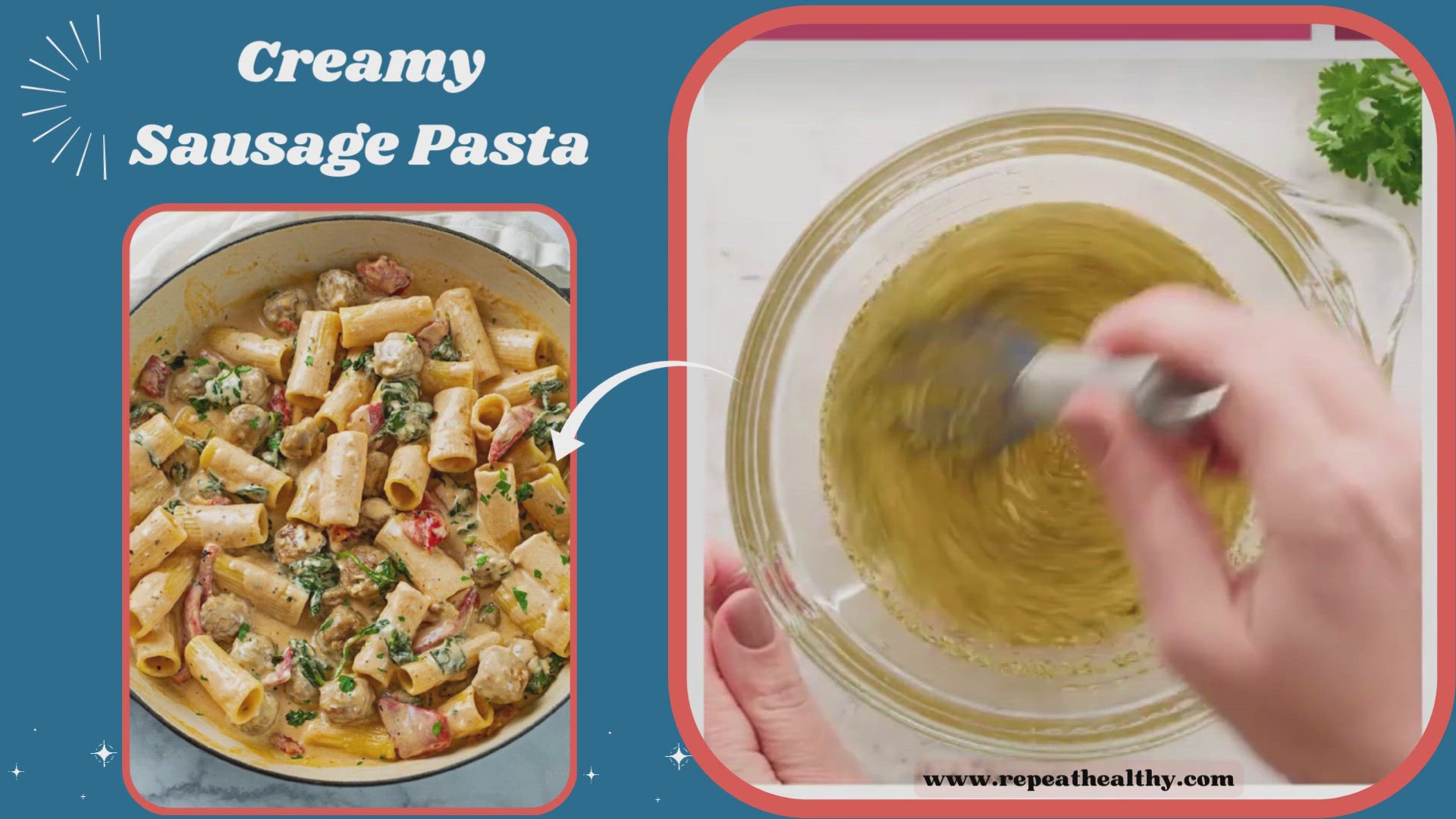 'Video thumbnail for Creamy Sausage Pasta'