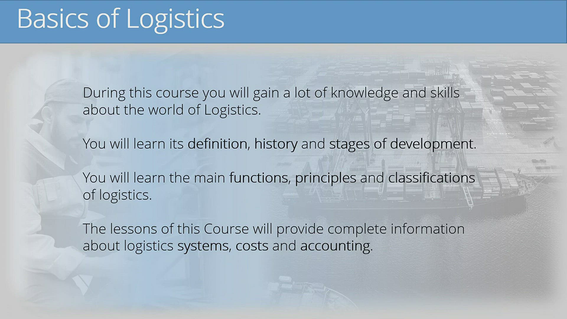 'Video thumbnail for The Basics of Logistics - Online Course. Get Supply Chain Basic Skills!'