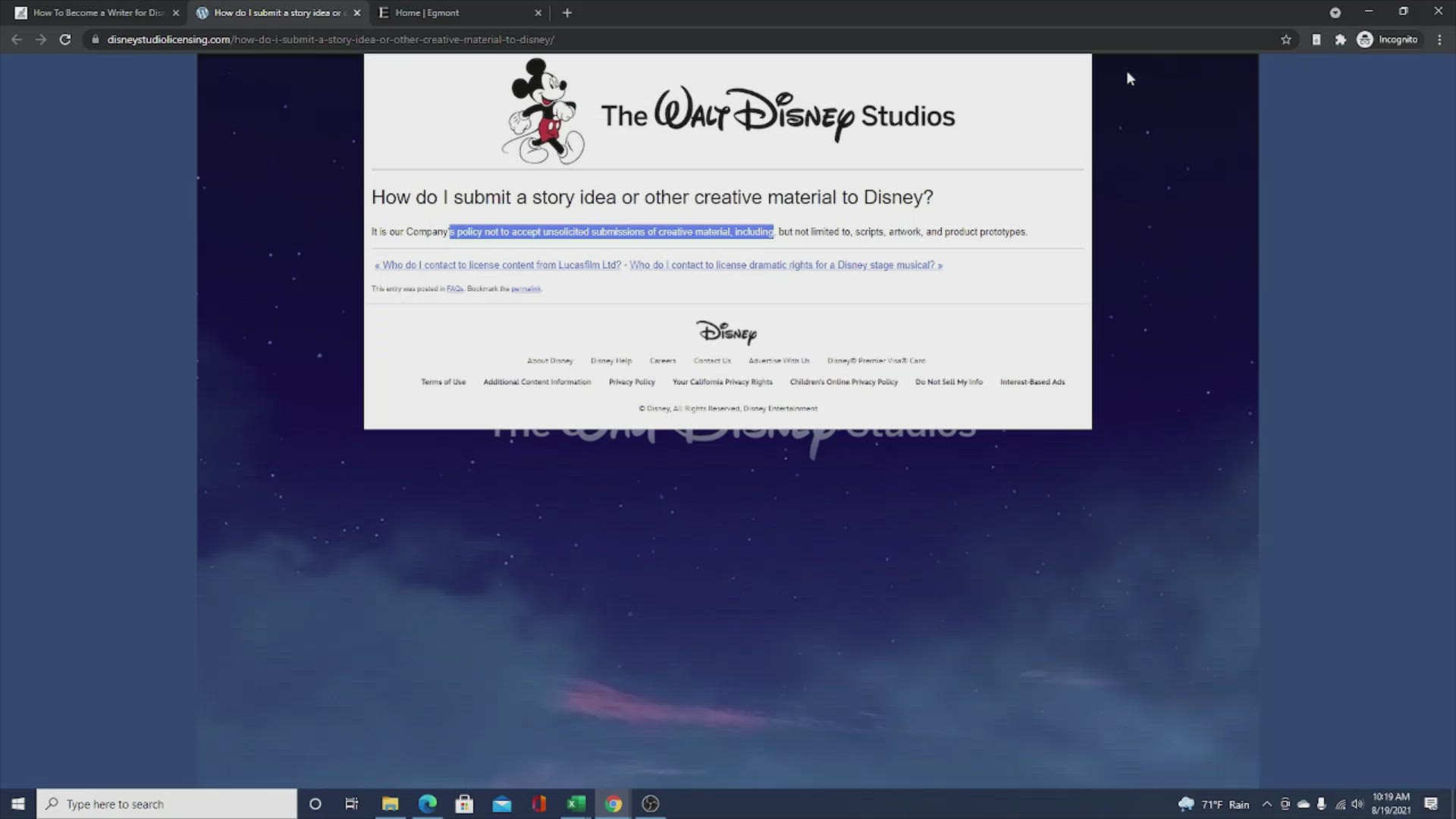 Backdoor Disney Screenplay Method