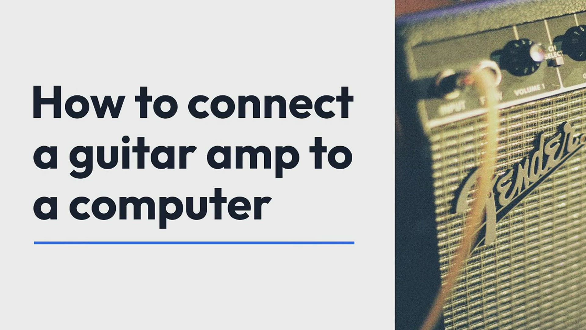 'Video thumbnail for How to connect a guitar amp to a computer'