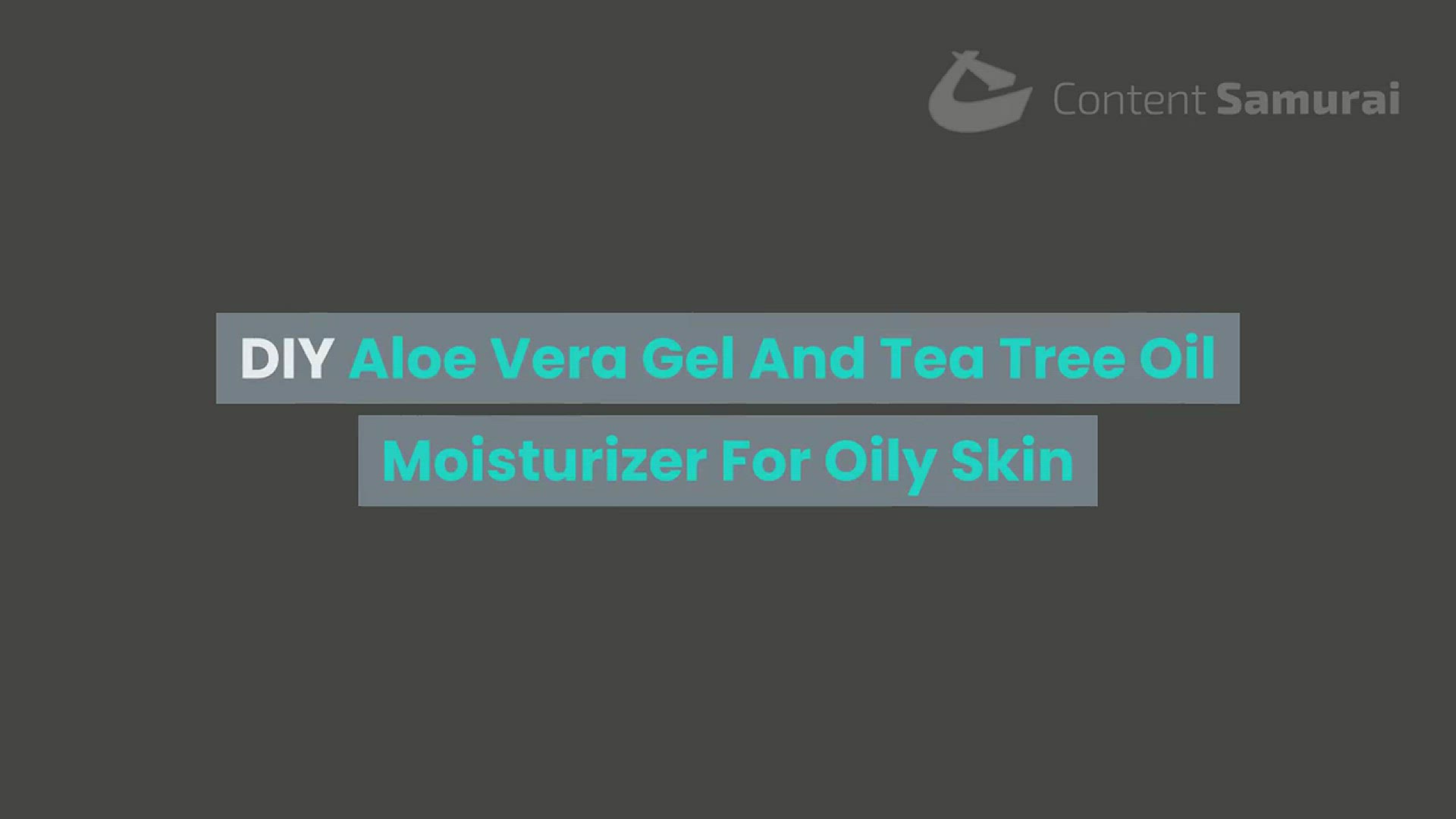 'Video thumbnail for DIY Aloe Vera Gel And Tea Tree Oil Moisturizer For Oily Skin'