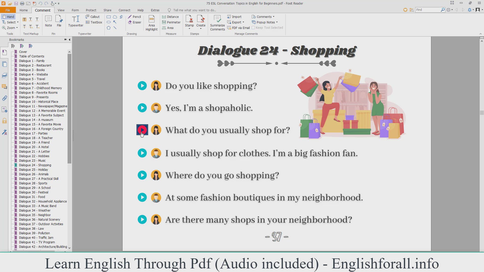 'Video thumbnail for English Conversation About Shopping'