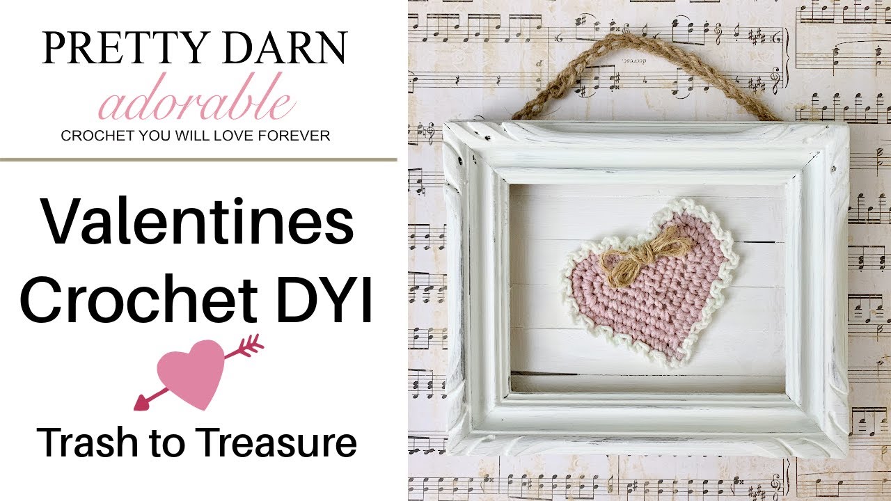 'Video thumbnail for Crochet Craft Ideas: How to Make a Cute DIY Farmhouse Frame with a Crochet Heart'