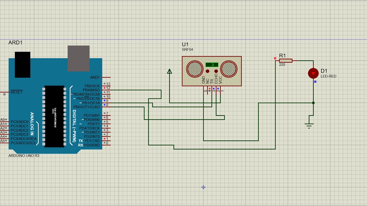 'Video thumbnail for Ultrasonic sensor with arduino in proteus'