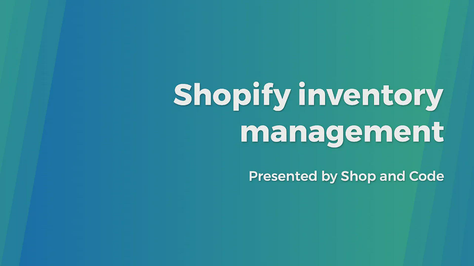 'Video thumbnail for Shopify inventory management'