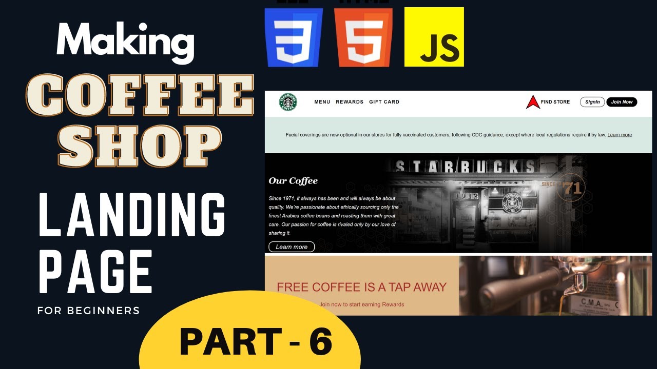 'Video thumbnail for Building a Coffee Shop Landing Page in HTML & CSS | Beginner Level | PT 6'